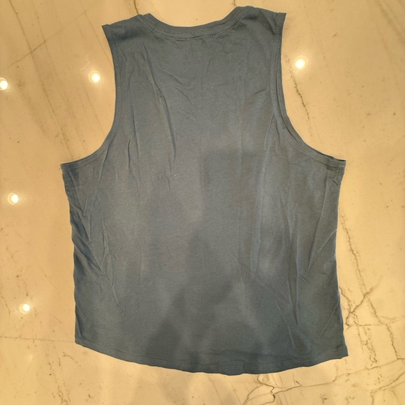 Spiritual Gangster Navy Tank Top "Choose Joy" with Gold Sun Graphic - Picture 4 of 6